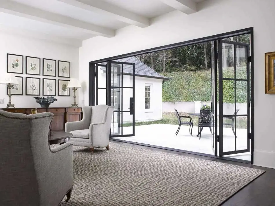 Interior bifold doors creating a seamless flow between living spaces in Austin Houston TX