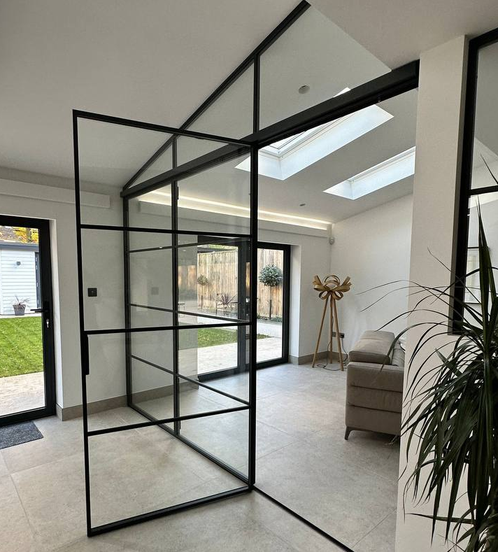 Steel and glass interior doors in Austin TX for modern home or office spaces