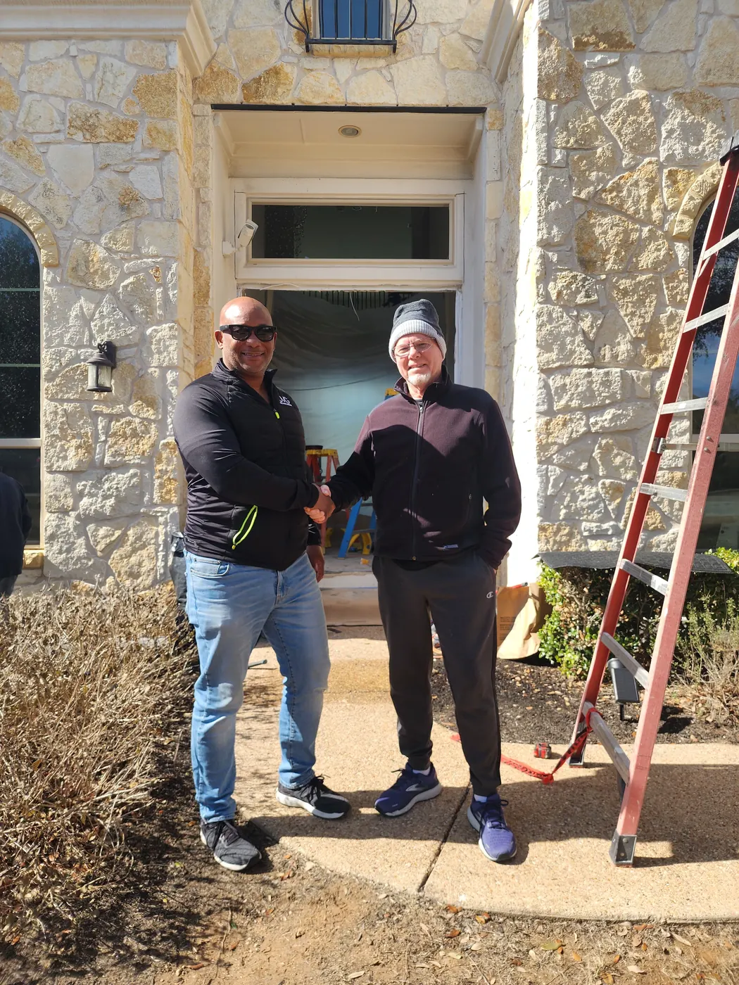 OMG Steel Doors installation team at the completed Dripping Springs entry door project