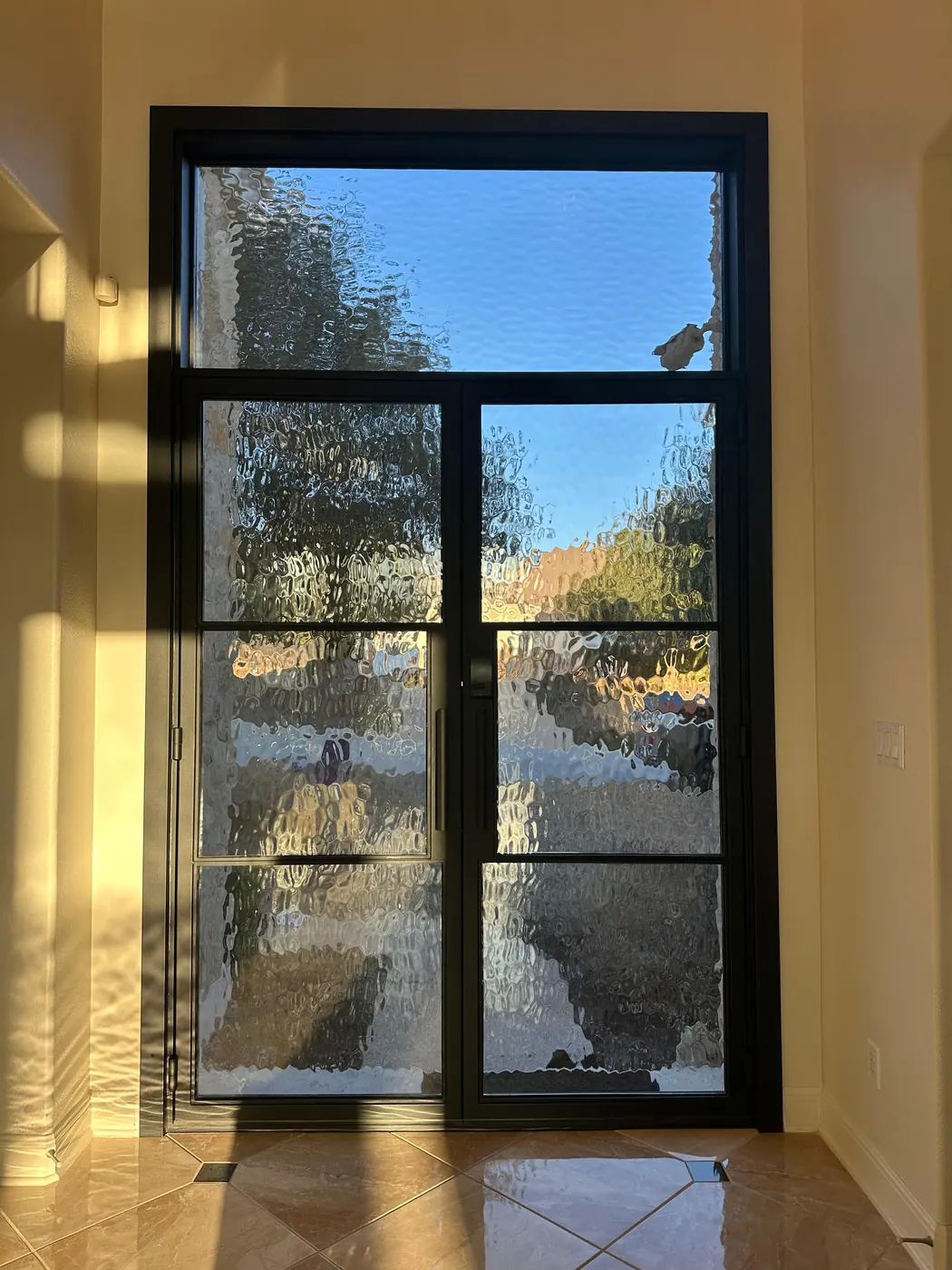 Slim steel profiles and large glass panels on the new Dripping Springs double entry door